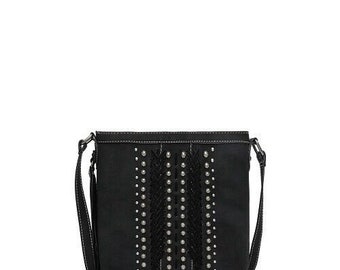 Western Concealed Carry Crossbody-Black Studded Crossbody Bag-Southwest Shoulder Bag-Montana West Studded Concealed Carry Bag