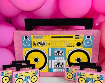 Boombox Piñata, anniversaire hip hop, anniversaire de filles, fête rétro, anniversaire rap, fête des années 80, fête des années 70, fête de princesse, cadeau d'anniversaire,