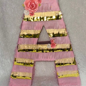 Piñata con inicial, letras con flecos, regalo personalizado, Cinco de Mayo, decoraciones de cumpleaños, baby shower