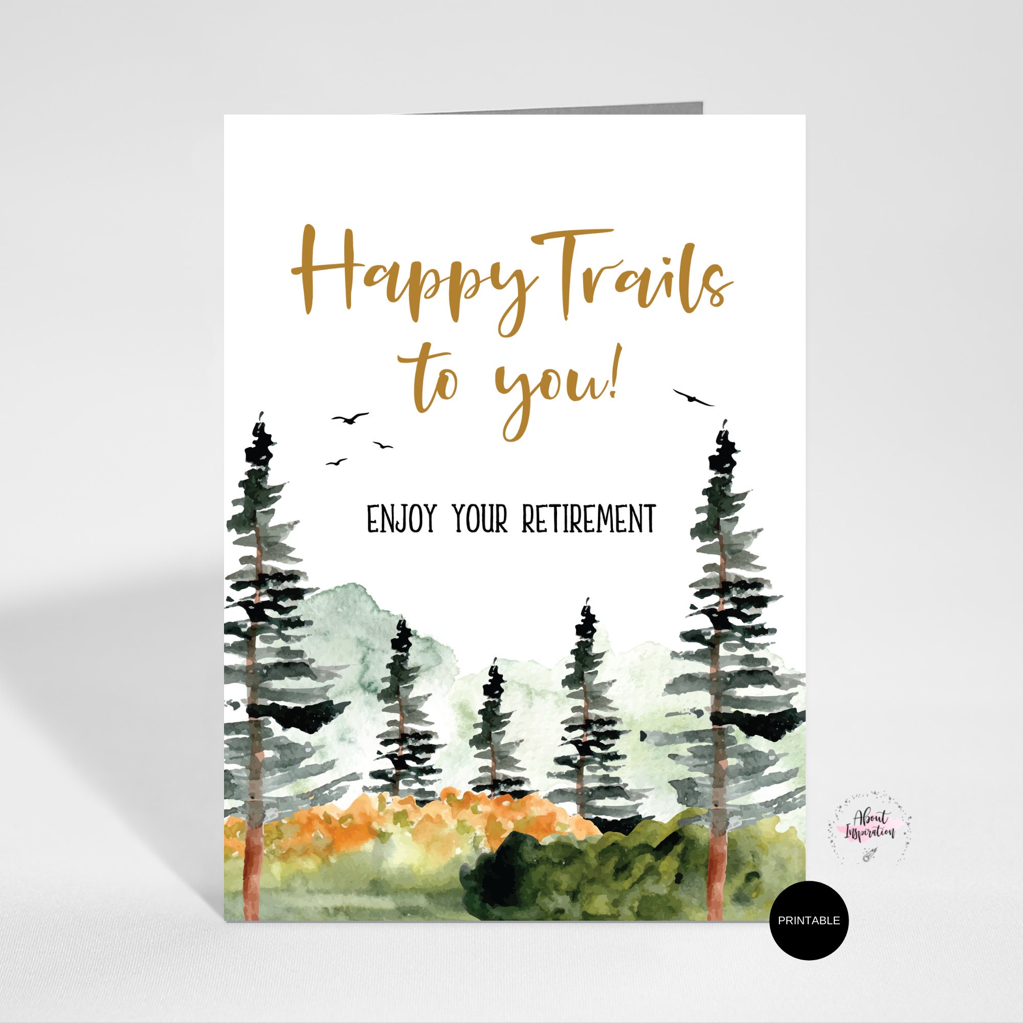 Printable Happy Trails to You Enjoy Your Retirement Instant - Etsy