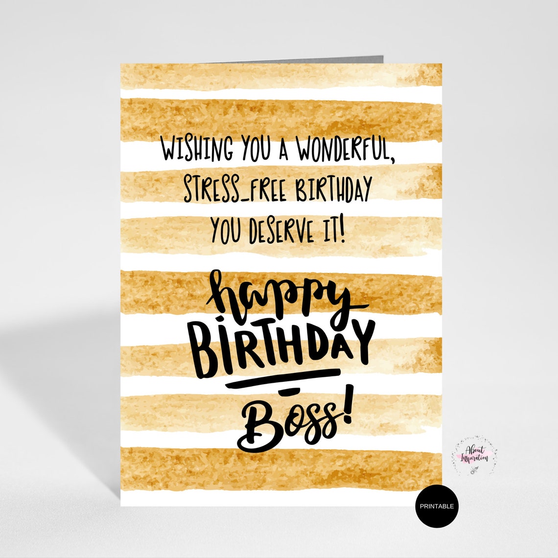 Printable Happy Birthday Boss Card Greeting Card Instant - Etsy