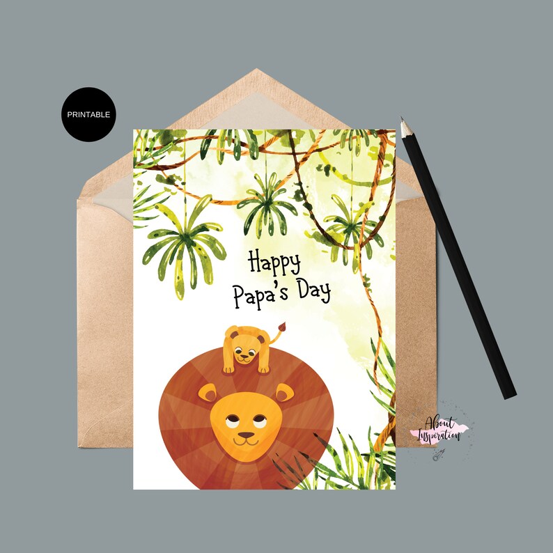 Printable Happy Papa's DAY Greeting Card Father's - Etsy