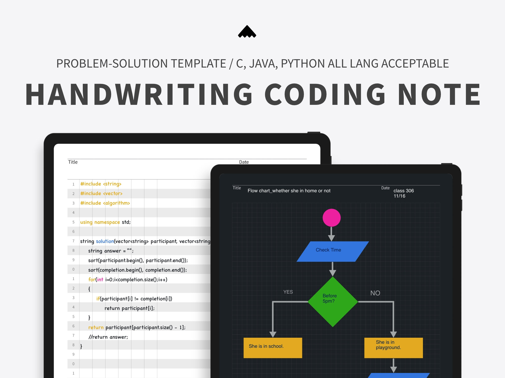 HANDWRITING CODING NOTEBOOK Goodnotes Templates Programming - Etsy UK