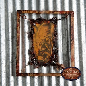 Cryptkeeper - Tales From The Crypt  - Framed INKfection Tattoo Art - Horror / Oddities Decor - Haunted House / Halloween Prop