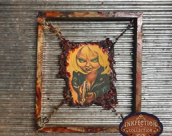 Tiffany - Child's Play  - Bride of Chucky - Framed INKfection Tattoo Art - Horror / Oddities Decor - Haunted House / Halloween Prop