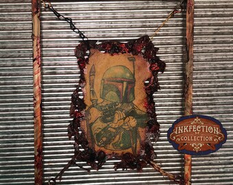 Boba Fett - Star Wars - Framed INKfection Tattoo Art - Horror / Oddities Decor -  Halloween / Haunted House Prop