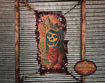 Misfits - Coffin - Punk -Framed INKfection Tattoo Art - Horror / Oddities Decor -  Halloween / Haunted House Prop