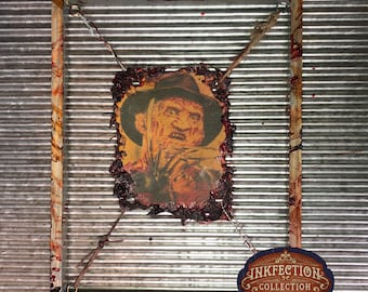 Freddy Krueger 1 - Nightmare On Elm  Street - Framed INKfection Tattoo Art - Horror / Oddities Decor - Haunted House / Halloween Prop