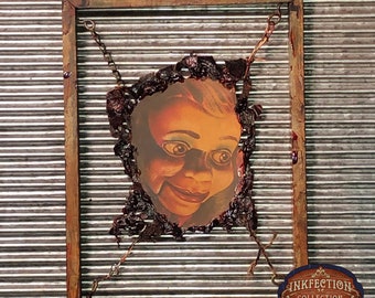 Slappy from Goosebumps - Bambola ventriloquo - Arte del tatuaggio INKfection incorniciata - Decoro horror/stranezze - Casa stregata / Prop di Halloween