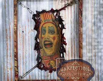 Captain Spaulding - Framed INKfection Tattoo Art -  Horror / Oddities Decor -  Halloween / Haunted House Prop