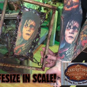 Regan from the Exorcist - Framed INKfection Tattoo Art - Horror / Oddities Decor - Haunted House / Halloween Prop image 2