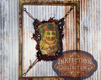 Pogo The Clown - Gacy- Serial Killer- Framed INKfection Tattoo Art -  Horror / Oddities Decor -  Halloween / Haunted House Prop