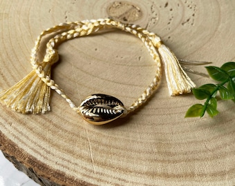 Braided Cowrie Shell Bracelet