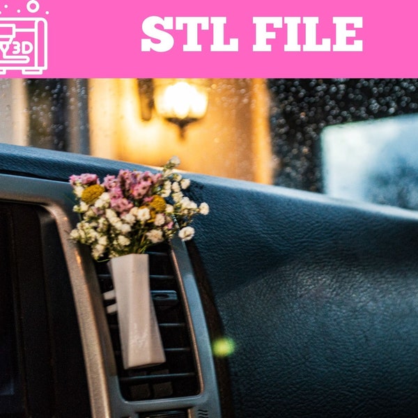 STL File - Sweetheart Car vent vase - Mini bouquet vase for Car vent - Mini Vase