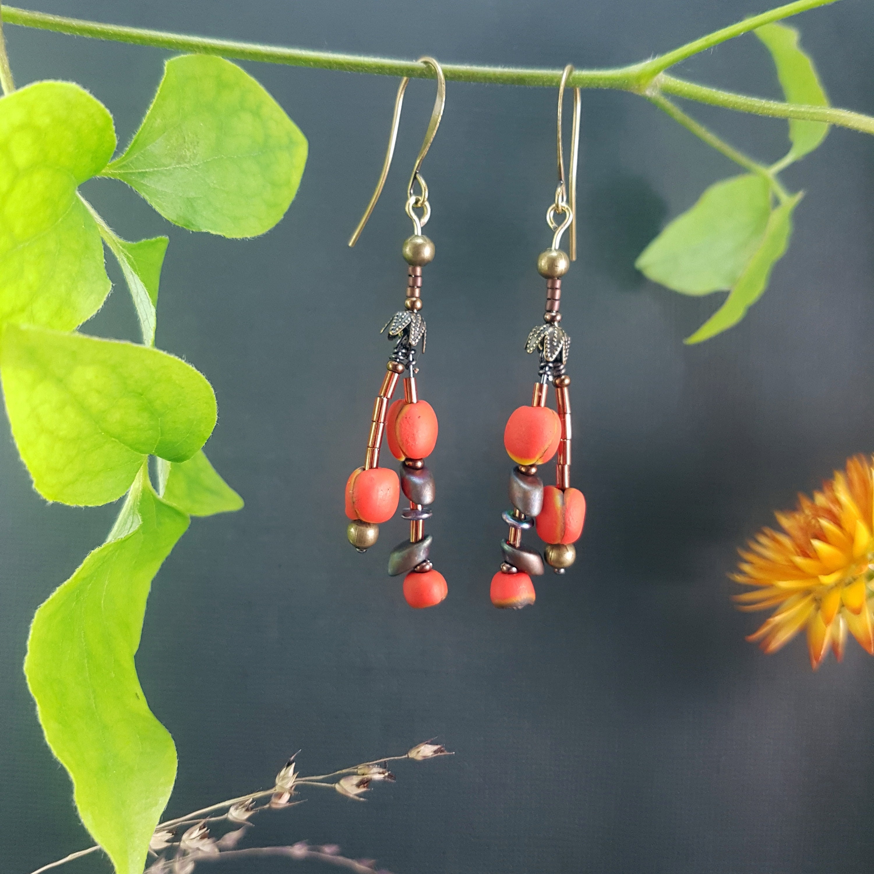 free shipping Christmas gift for special friend Drop earrings for women gift under 30 USD Christmas present flower dangle earrings