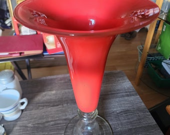 Large Italian Hand blown glass Vase from the 1950's. I've been told it's Marono Glass but I couldn't verify that.