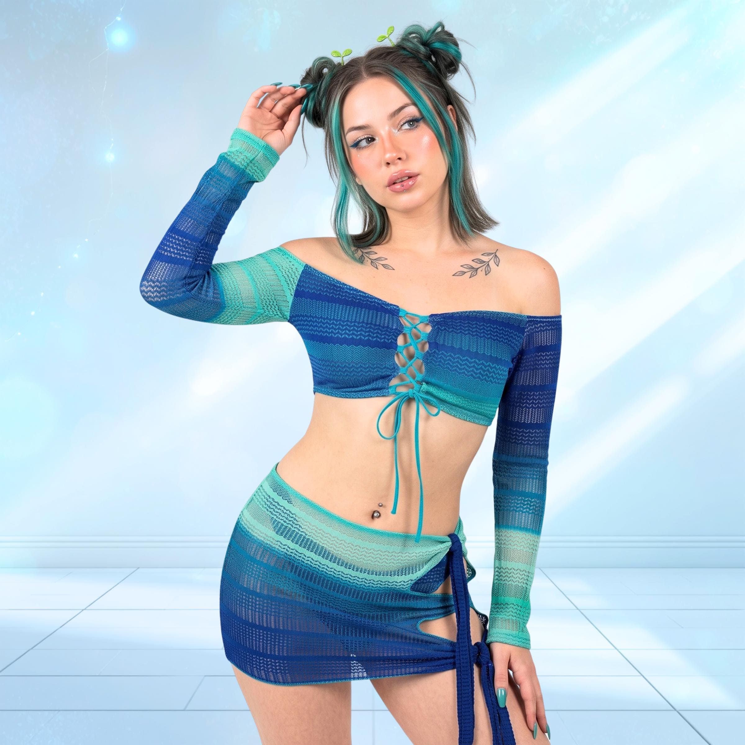 Y2k Blue Top - Etsy