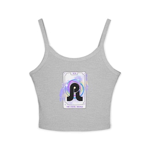 Luces de brujas, carta del tarot con espiral, top corto, merchandising de EDM, ropa para festivales