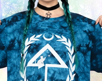 Of The Trees Tie-Dye T-Shirt: Witchy Cat EDM Merch