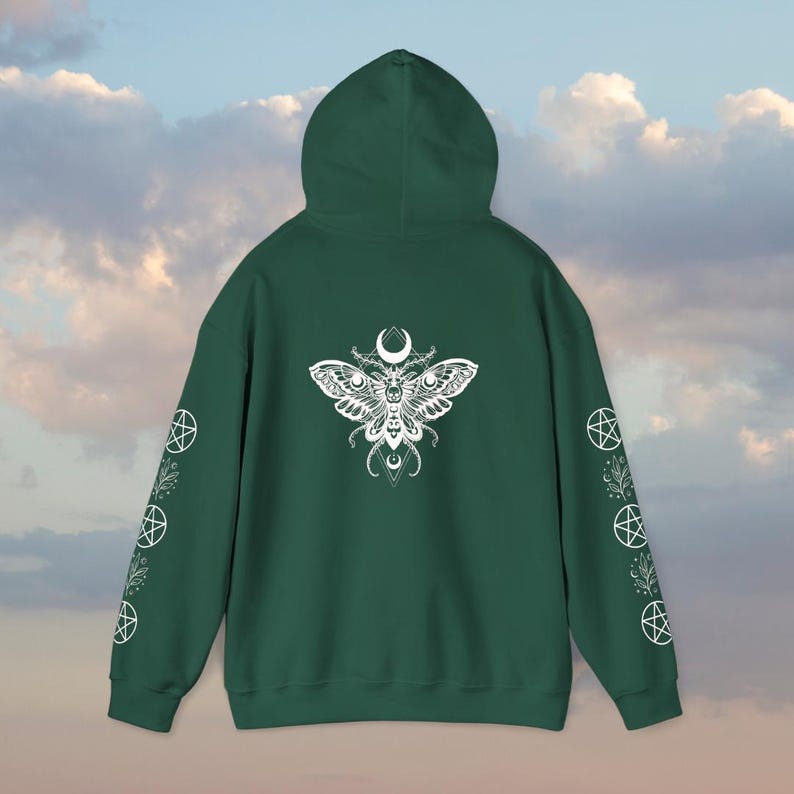 Sweat-shirt Pagan Witchy Moth : sweat à capuche capricieux occulte douillet, citation drôle de brûlure sur le terrain, pull féminin sombre mystique, style alternatif image 13