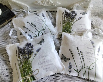 Lavender Pillow Set of 4 Lavender Lavander Fragrance Pillow Aroma Pillow Vintage Handmade