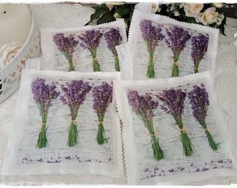 4er Set Lavendelkissen Lavendel Lavander Duftkissen Aromakissen Vintage Handarbeit