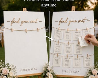 Custom Wedding Seating Chart, Wooden Seating Board, Engagement Seating Rustic Chart
