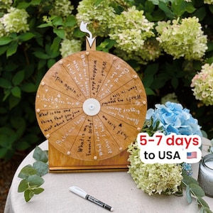 Wedding Custom Game, Spin the Wheel Game Dry Erase, Fun Family Game, Engagement Party Games, Friends Fun Activity, Game for classroom