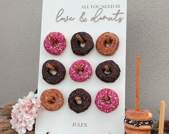Personalized Donut Wall, Engagement Candy Bar, Donut Theme Birthday, Doughnut Bar Stand, Donut Board Custom, Wedding Donut Stand