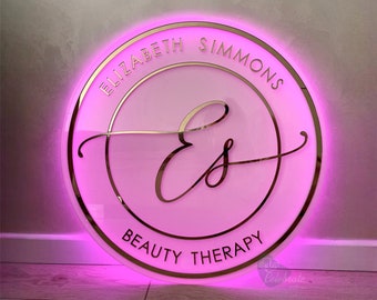 Acryl Business Schild, hinterleuchtetes Wand-Logo, Foyer-Salon Beschilderung, 3D-LED-Logo, Beauty-Bar-Schild, Wand-Büro-Logo, Realitäten-Logo
