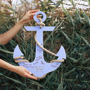Personalized Wedding Guest Book Anchor, Custom Guest Book, Nautical Wedding Sign, Tropical Wedding Decor, Coastal Decor, Beach Bridal Shower