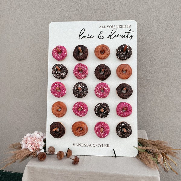 Donut Wall Personalized, Wedding Donut Stand, Donut Birthday Décor, Custom Donut Bar Sign, Candy Bar Sign, Donut Wall Stand for Baby Shower