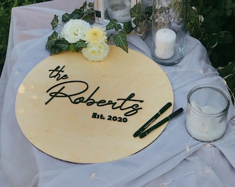 Wedding Guest Book Alternative Custom | Rustic Wedding Signage | Personalized Wedding Sign | Gold Lettering Sign | Summer Wedding Decor