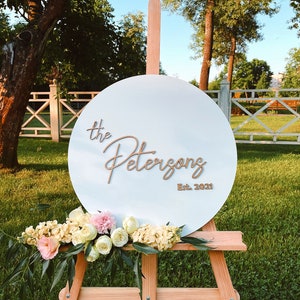 White Wedding Guest Book Sign, Custom Engagement Sign, Personalized Wedding Sign, Spring Summer Wedding Decor, Custom Last Name