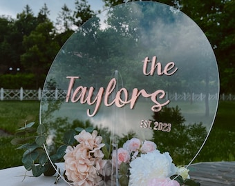 Acrylic Wedding Welcome Sign, Modern Guest Book Alternative, Custom Engagement Acrylic Sign, Family Name Sign, Acrylic Guest Book