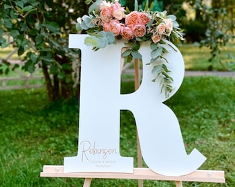 Custom Wood Sign, Rustic Letter Sign, Wedding Decor, White Wedding Guest Book, Anniversary Party Decor, Custom Wedding Sign, Wedding Decor