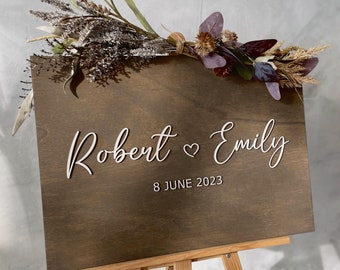Names Wedding Sign, Rustic Wedding Decor, Custom Guest Book, Wedding Welcome Sign, Personalized Wedding Signage, Wedding Ceremony Sign