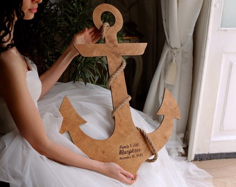 Nautical Anchor, Wedding Guest Book Alternative, Beach Wedding Decor, Nautical Baby Shower, Nautical Rustic Welcome Sign, Summer Ocean