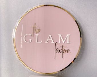 3D Blush Round Business Logo Sign, Custom Acrylic Business Sign, Salon Decor, Salon Sign, Office Storefront, Wall Decor