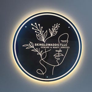 Custom Business Sign, Led Salon Logo Sign, Neon Business Logo, Reception Wall Clinic Sign, Skin Hair Nail Signage, Acrylic 3D Logo