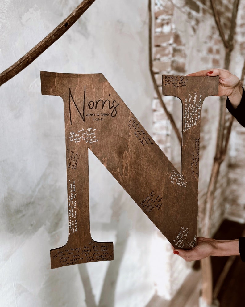 Guest Book Wedding Sign Rustic Guest Book Letter Sign Etsy