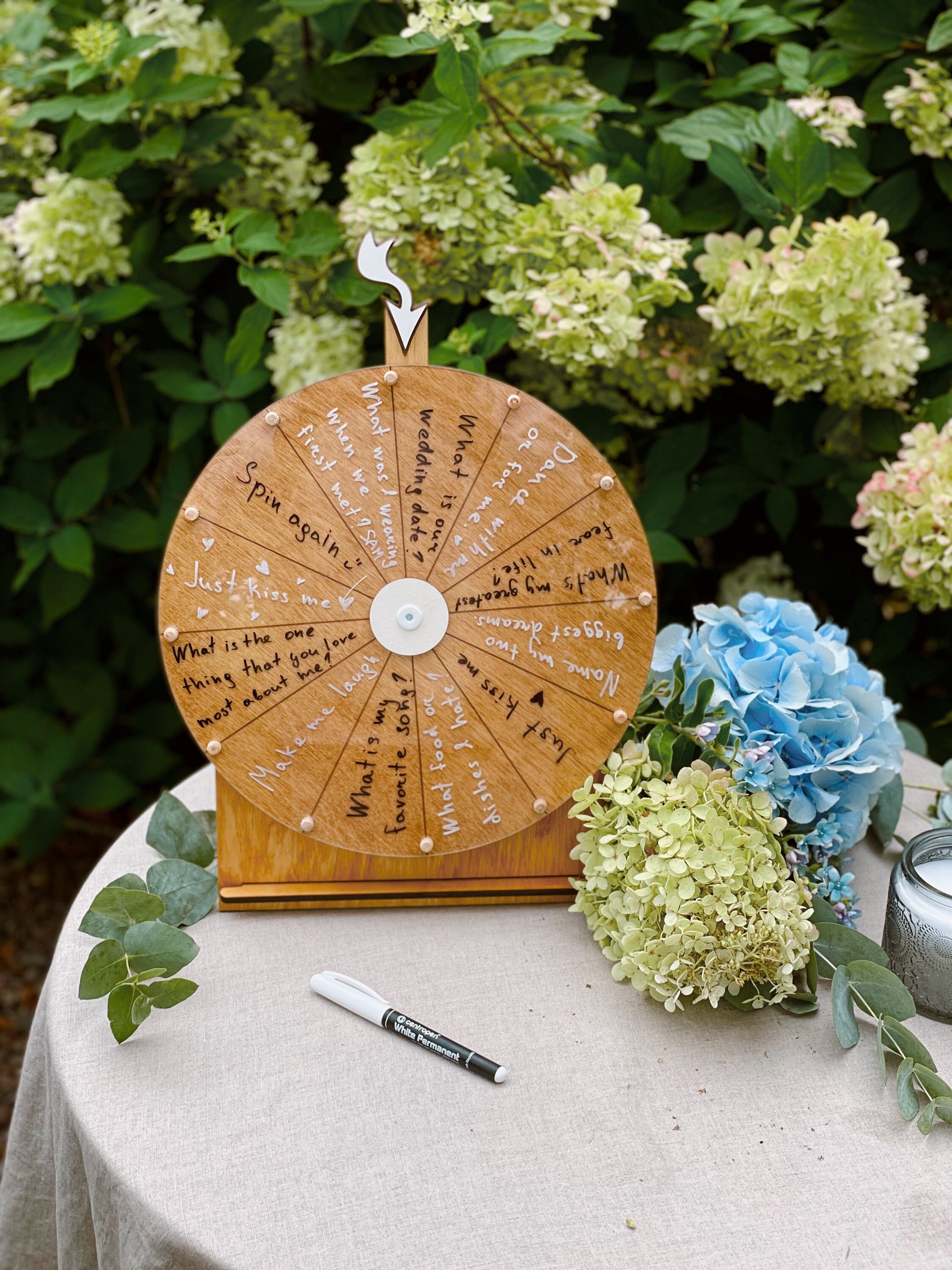 Personalized Birthday Party Games, Board Games, Wooden Spin the Wheel Game  With Custom Ideas, Christmas Dry Erase Wheel, Wedding Games 