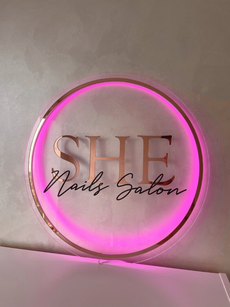 Neon Business Sign Acrylic Logo Custom Neon Sign Logo Etsy