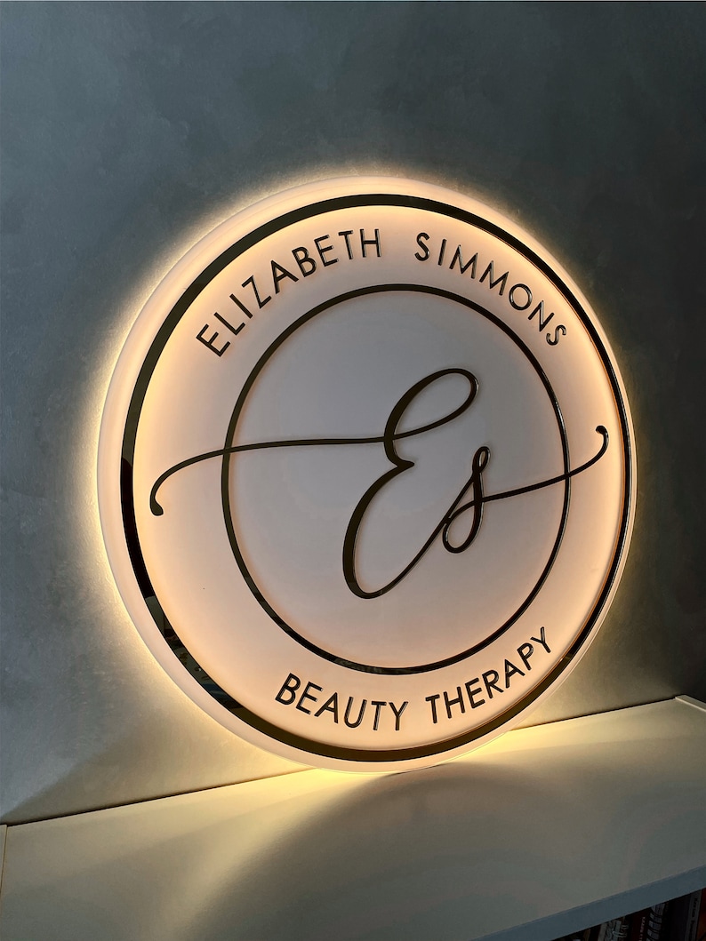 Neon Business Sign Acrylic Logo Custom Neon Sign Logo Etsy