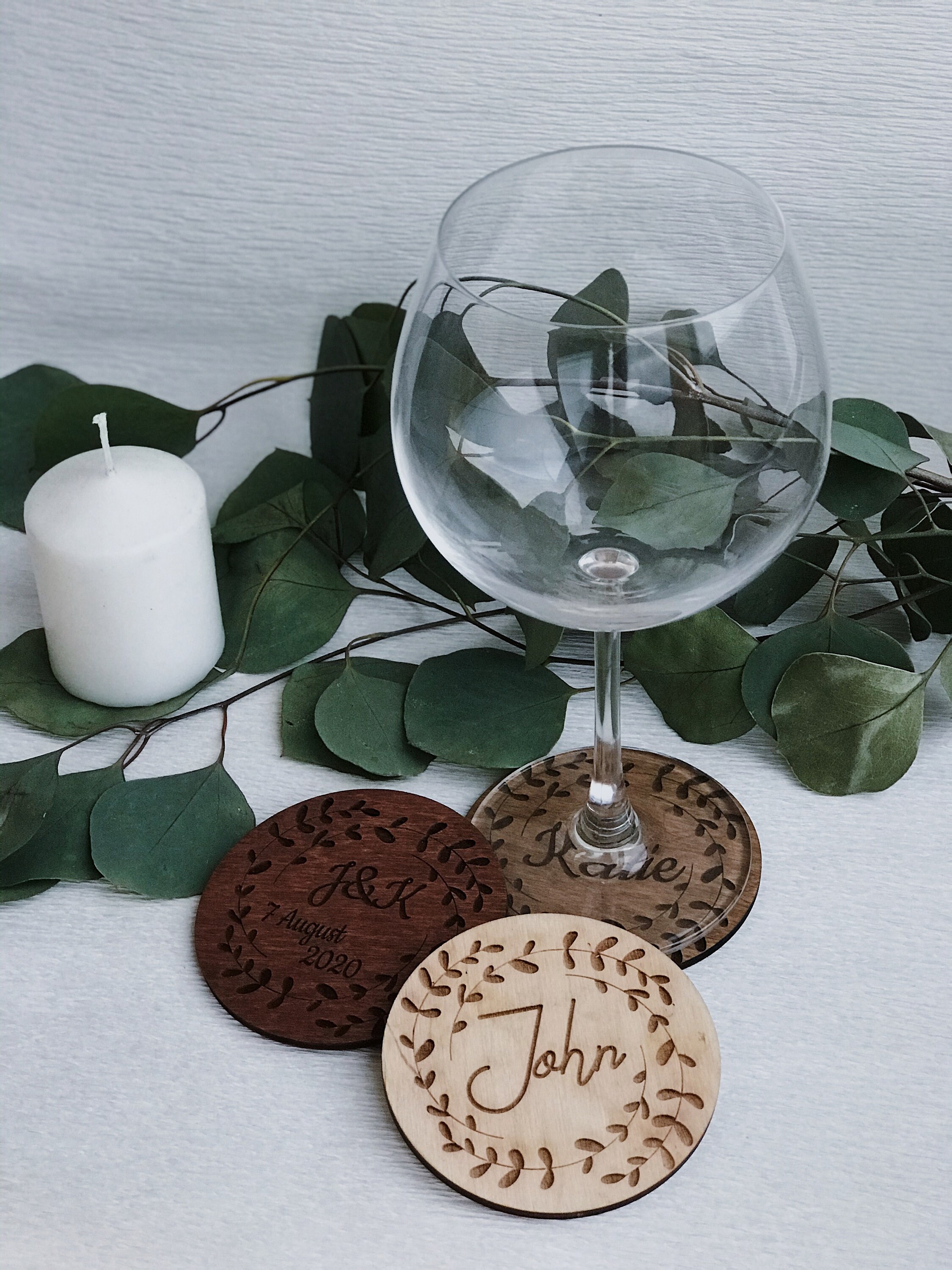 Custom Coasters Set Wedding Guest Favor Wedding Place Etsy