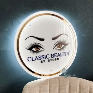 Custom Salon Logo Sign, LED Acrylic Backlit Sign, Beauty Studio Wall Sign, Lash Brow Nail Business Sign, Reception Decor image 15