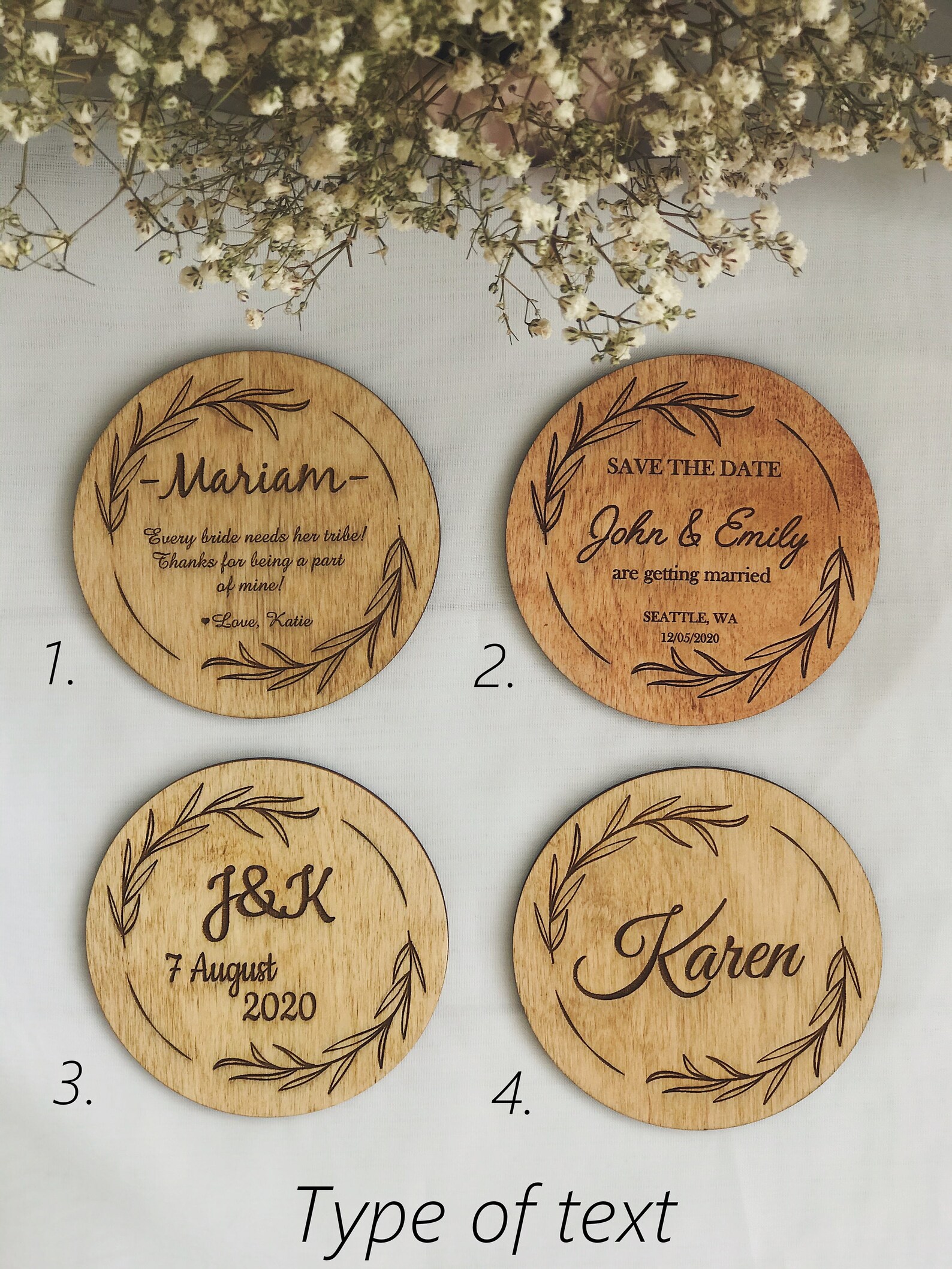 Personalized Wedding Coasters Wedding Favors Engraved Etsy