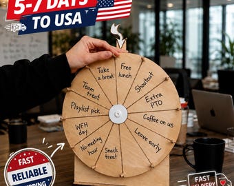 Ready to Ship Wooden Spin Board, Dry Erase Office Party Game, Last Minute Christmas Gift for Teacher or Team