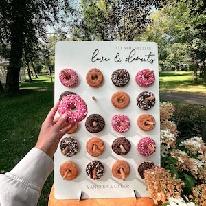 Wedding Personalized Donut Stand for Candy Bar | Birthday Donut Board | Donut Party Decor | Wooden Donut Stand | Engagement Candy Bar