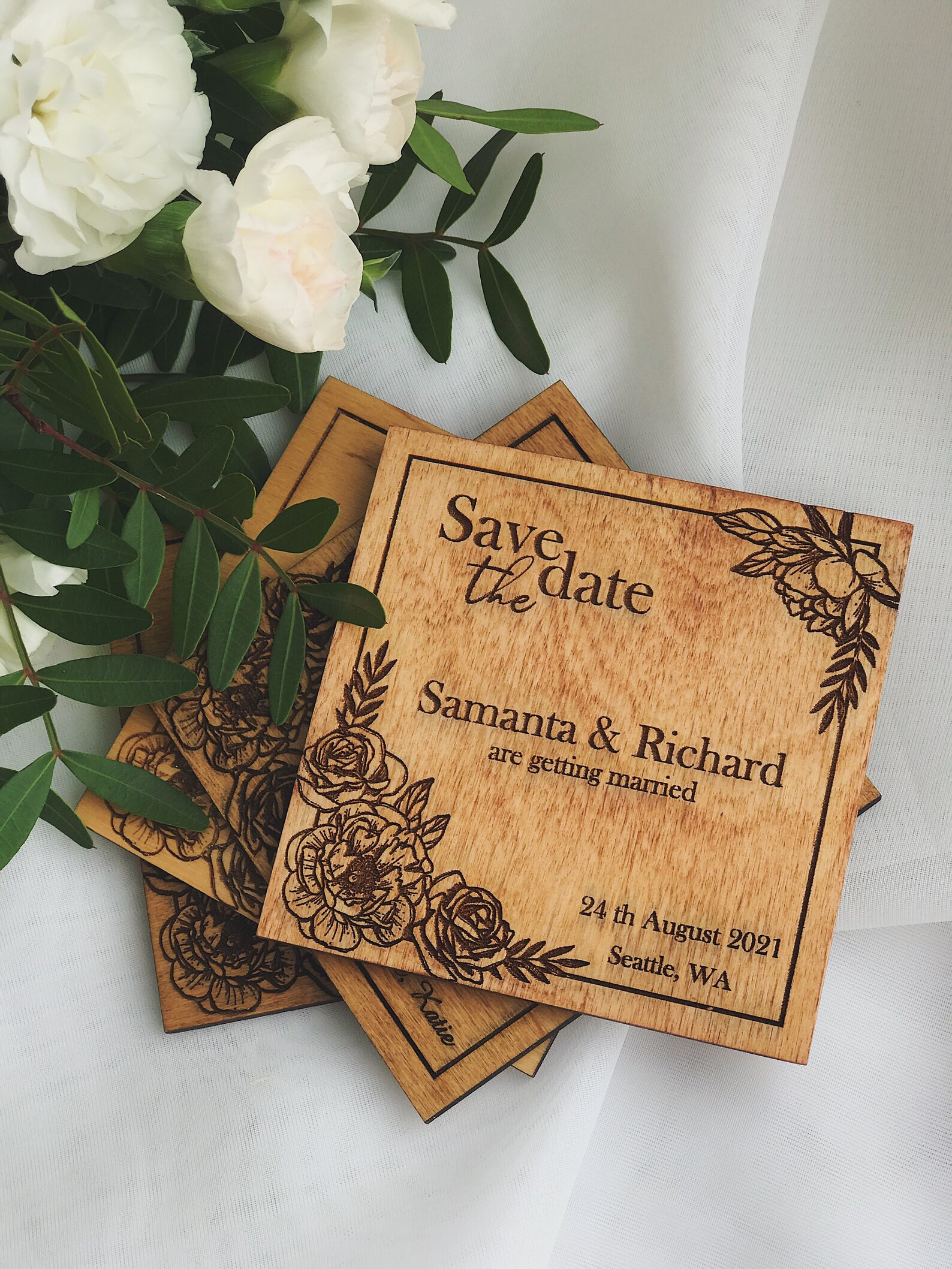Personalized Wedding Coasters Wedding Favors Engraved Etsy